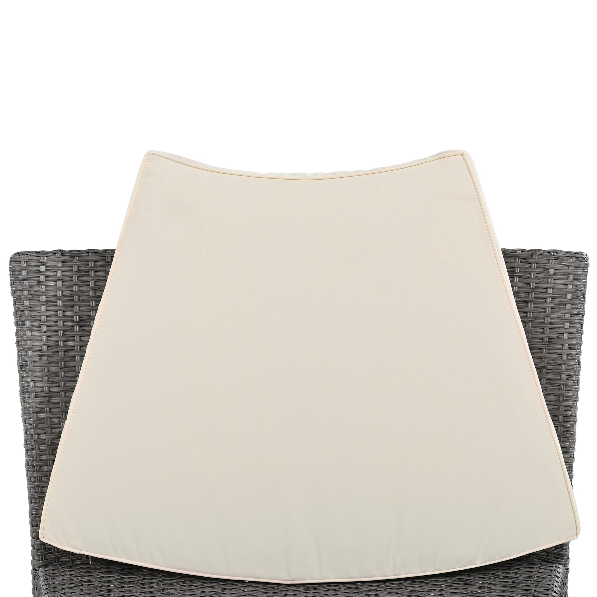 6 Person Fan Shaped Rattan Suit Combination With Cushions And Table,Suitable For Garden Beige Hdpe