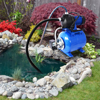 1.6Hp Shallow Well Pump With Pressure Tank,Garden Water Pump, Irrigation Pump,Automatic Water Booster Pump For Home Garden Lawn Farm Blue Steel