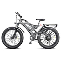 Aostirmotor S18 26" 750W Electric Bike Fat Tire 48V 15Ah Removable Lithium Battery For Adults Black Aluminium