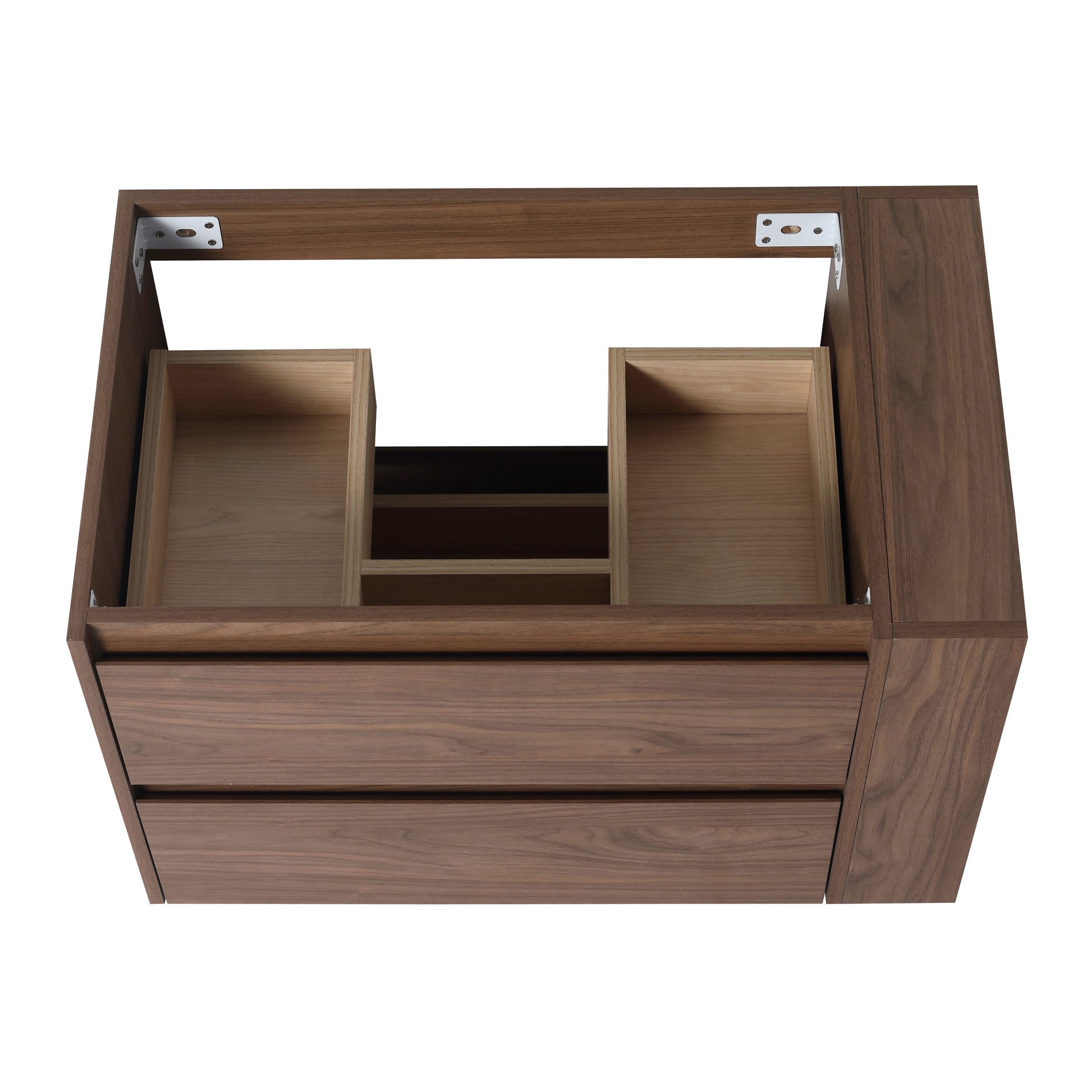 30" Wall Mounting Bathroom Vanity With Gel Sink, Soft Close Drawer 2 Brown Oak 1 Bathroom Wall Mounted Modern Plywood