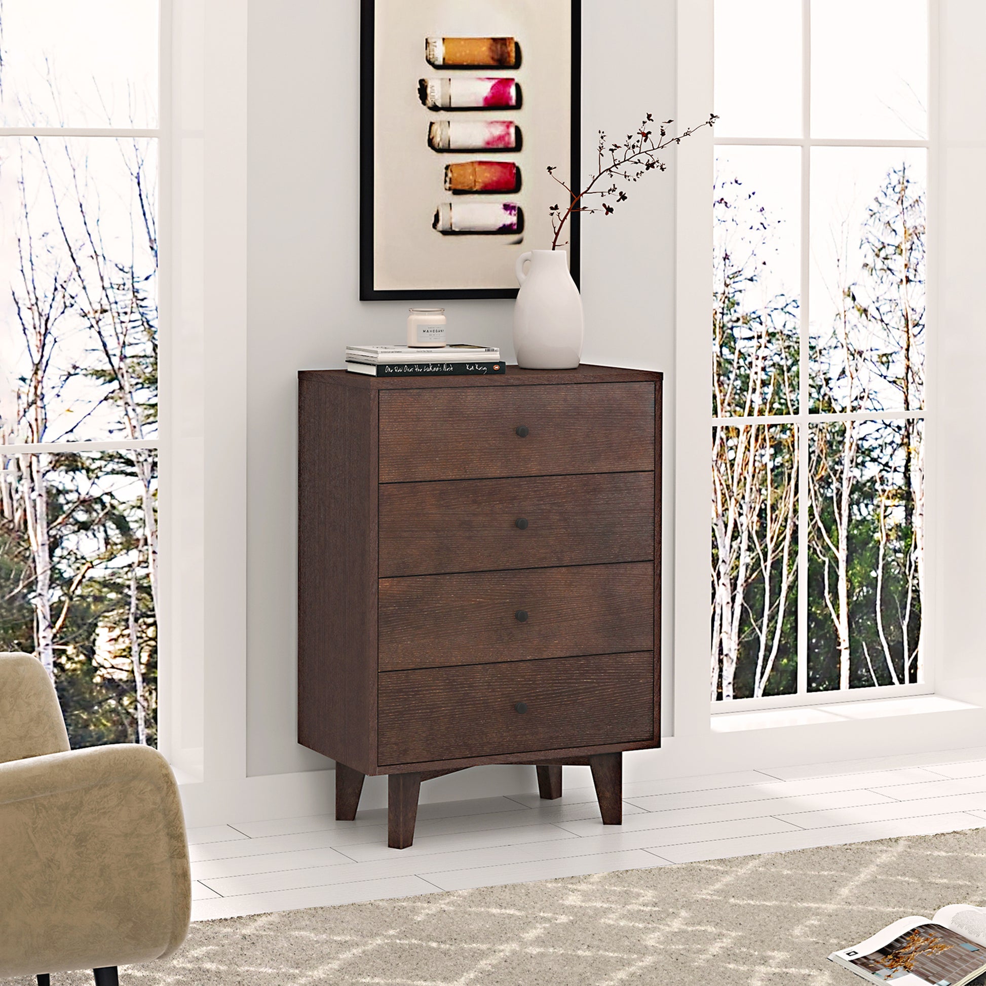 Solid Wood Spray Painted Drawer Dresser Bar,Buffet Tableware Cabinet Lockers Buffet Server Console Table Lockers, Retro Round Handle, Applicable To The Dining Room, Living Room,Kitchen Corridor Auburn 3 4 Drawers Auburn Primary Living Space Solid Wood