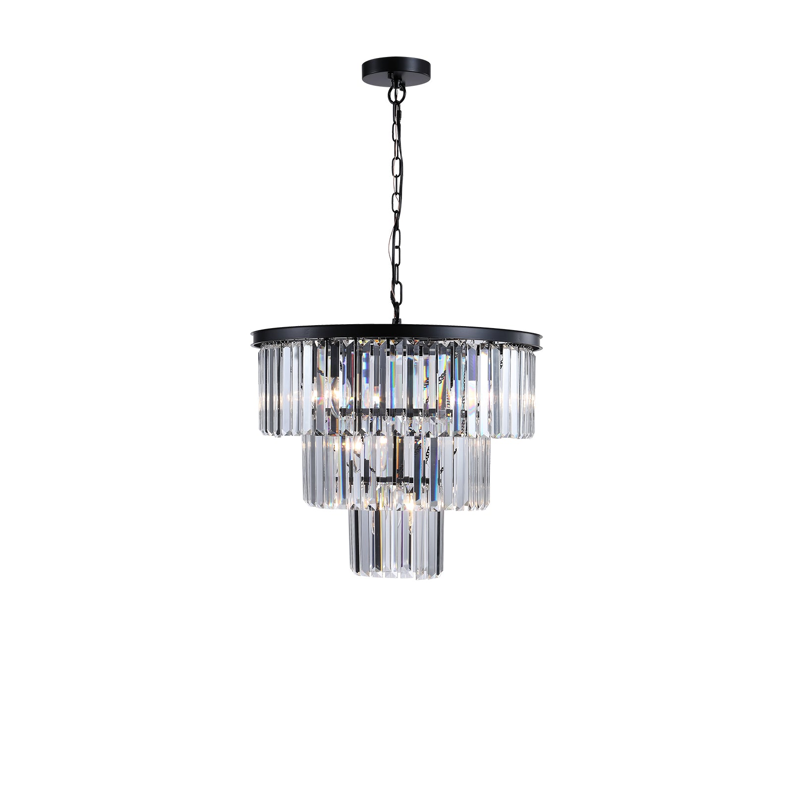 Same As W1340102277 L5007 Black Luxury Crystal Chandelier Modern Chandeliers Lights Fixture Hanging Pendant Light Fixture For Dining Room Bedroom Living Room Dia 19.7 Inch Black Black Crystal Iron