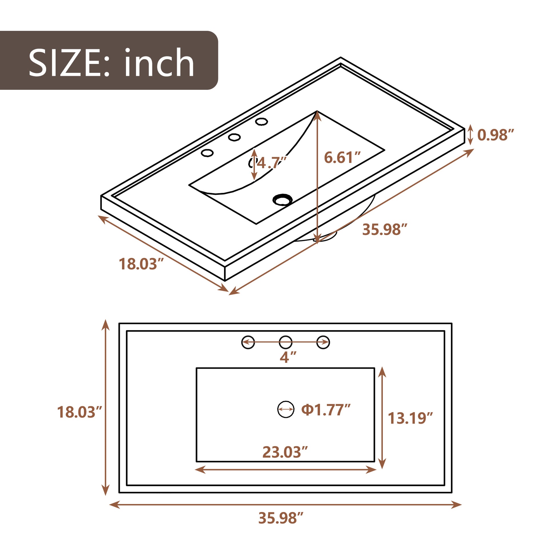 36" Bathroom Vanity With Sink Combo, White Bathroom Cabinet With Drawers, Solid Frame And Mdf Board White Solid Wood Mdf