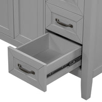 36" Bathroom Vanity With Sink Combo, Bathroom Cabinet With Drawers, Solid Frame And Mdf Board, Grey Grey Solid Wood Mdf