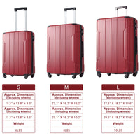 Hardshell Luggage, Lightweight Durable Abs Suitcases With Double Wheels, Expandable 28 Inch Checked Luggage 28" Single Luggage Red Abs