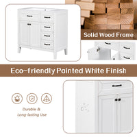 36" Bathroom Vanity With Sink Combo, White Bathroom Cabinet With Drawers, Solid Frame And Mdf Board White Solid Wood Mdf