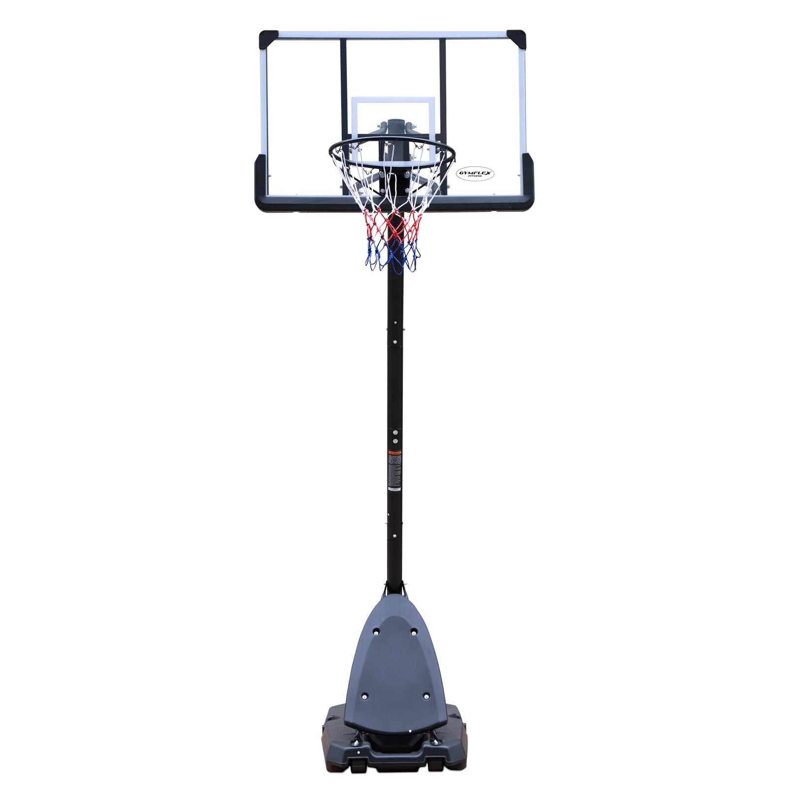 Height Adjustable 7.5 To 10Ft Basketball Hoop 44 Inch Backboard Portable Basketball Goal System With Stable Base And Wheels, Use For Outdoor Black White Iron