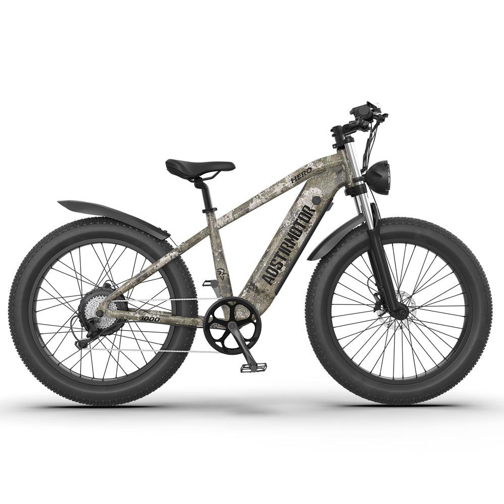 E Bike 26"1000W Electric Bike 52V 20Ah Battery Samsung All Terrain Ebike Mountain Bicycle Camouflage Lime Green Aluminium Alloy