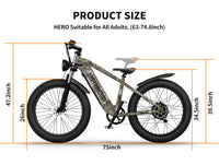 E Bike 26"1000W Electric Bike 52V 20Ah Battery Samsung All Terrain Ebike Mountain Bicycle Camouflage Lime Green Aluminium Alloy