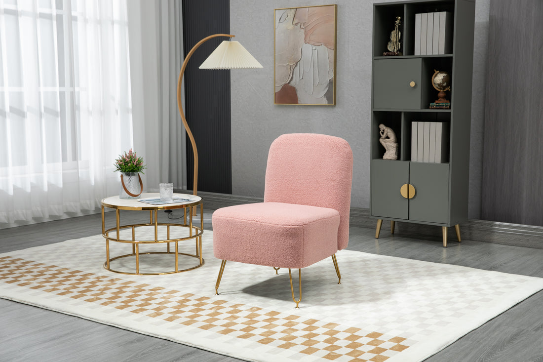Accent Chair For Living Room - Pink Fabric