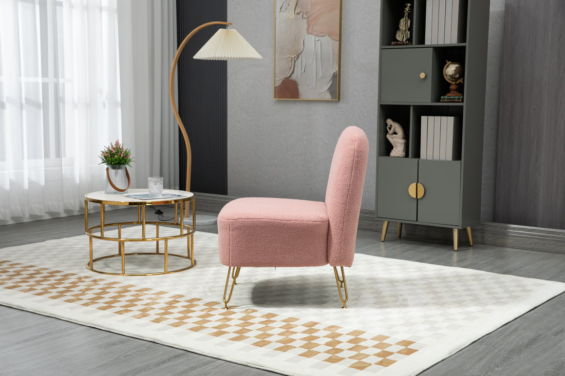Accent Chair For Living Room - Pink Fabric