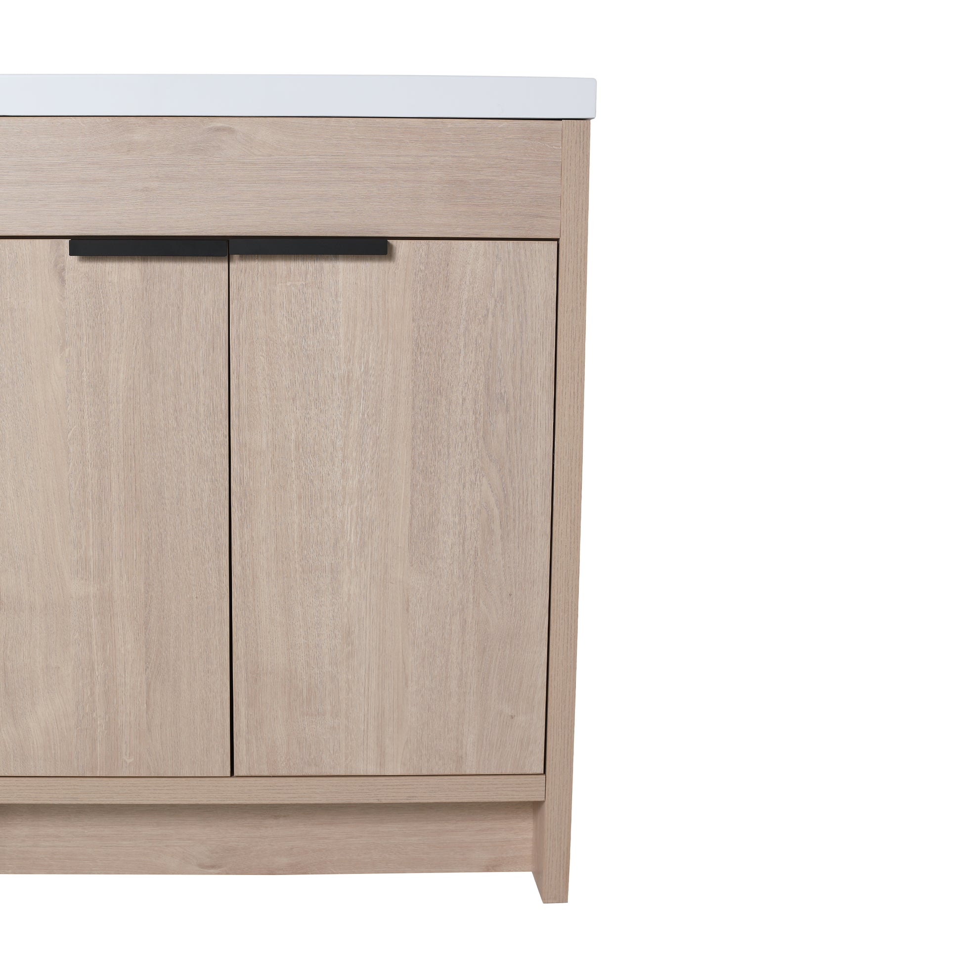 30 Inch Freestanding Bathroom Vanity With White Resin Sink & 2 Soft Close Cabinet Doors Bvb02430Plo Grb3040 Plain Light Oak 2 Bathroom Freestanding Plywood