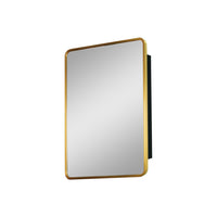 24X30 Inch Gold Metal Framed Wall Mount Or Recessed Bathroom Medicine Cabinet With Mirror Gold Matte Black 1 2 24 To 35 In 24 To 31 In Removable Shelf Bathroom Classic Less Than 5 Inches Aluminium Powder Coated