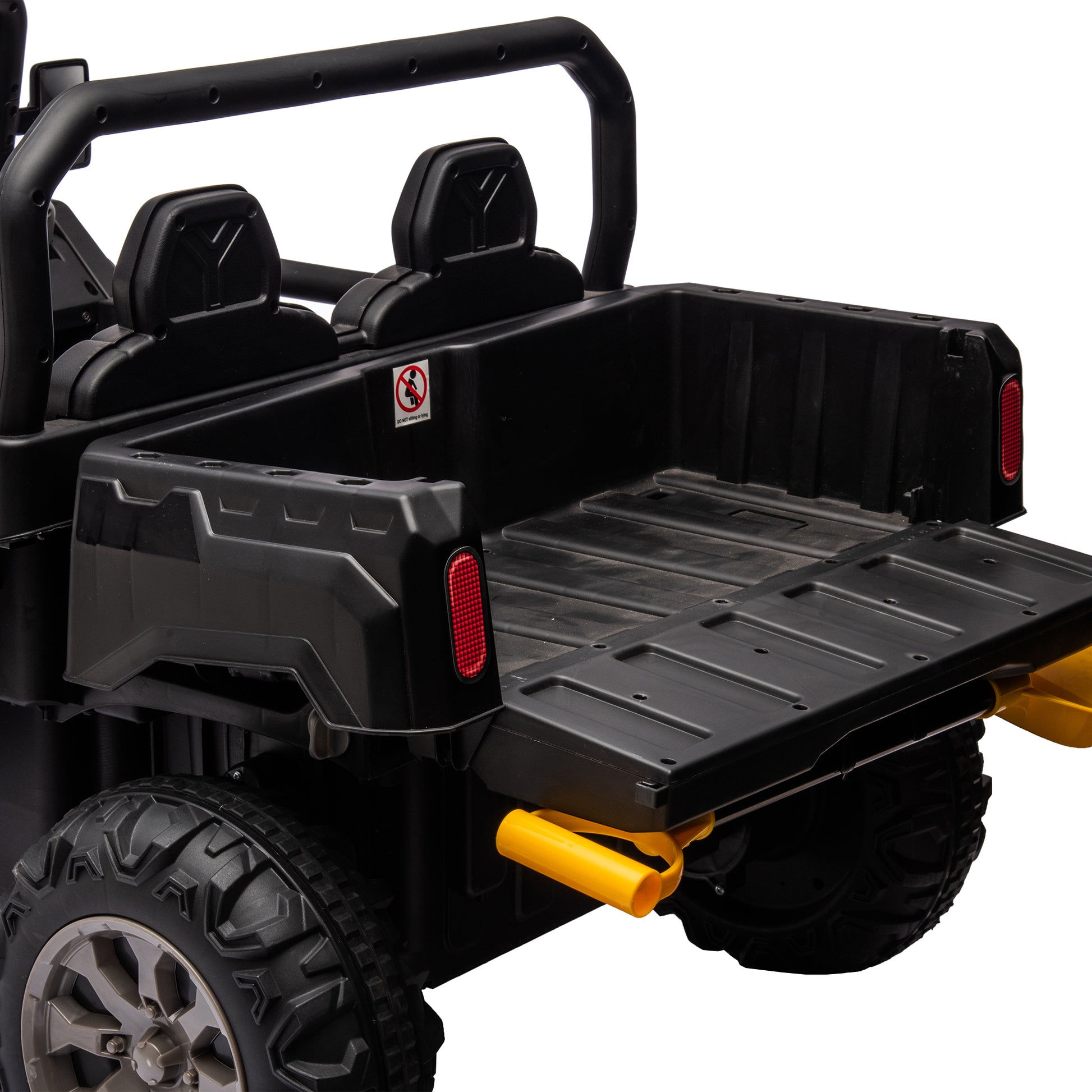 24V Ride On Truck 2 Seater Ride On Utv With 2X200W Motor Ride On Dump Truck With Dump Bed Shovel Ride On Car With Remote Control Electric Vehicle With Non Slip Tyre For Boys Girls Black Plastic