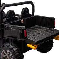 24V Ride On Truck 2 Seater Ride On Utv With 2X200W Motor Ride On Dump Truck With Dump Bed Shovel Ride On Car With Remote Control Electric Vehicle With Non Slip Tyre For Boys Girls Black Plastic