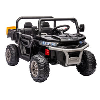 24V Ride On Truck 2 Seater Ride On Utv With 2X200W Motor Ride On Dump Truck With Dump Bed Shovel Ride On Car With Remote Control Electric Vehicle With Non Slip Tyre For Boys Girls Black Plastic