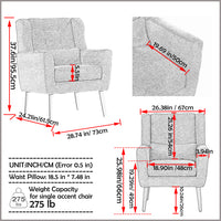 Modern Accent Chair,Teddy Fabric Living Room Chairs Comfy Reading Chair,Mid Century Accent Chair, Lounge Arm Chairs Armchair For Living Room Bedroom Light Green Light Green Light Brown Primary