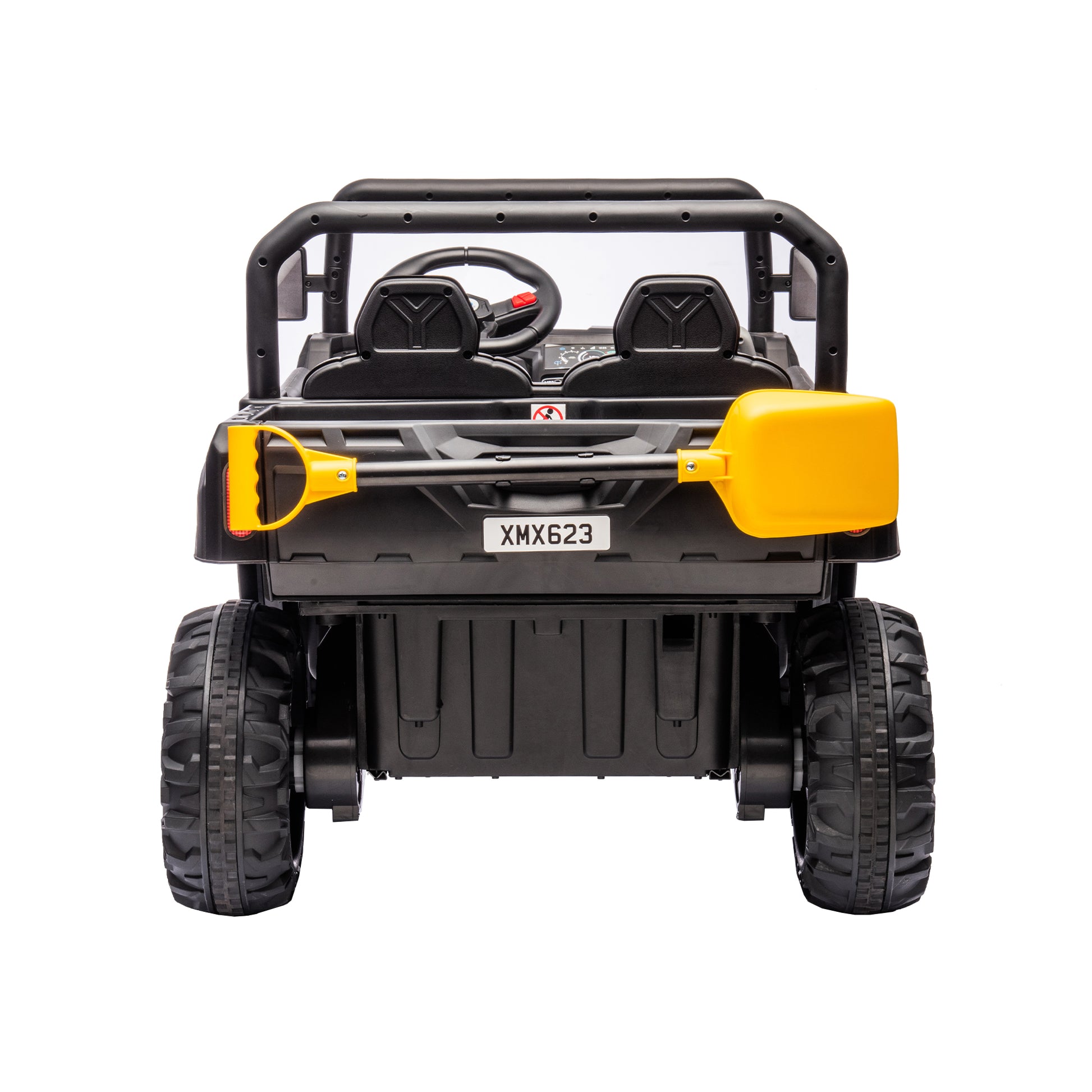 24V Ride On Truck 2 Seater Ride On Utv With 2X200W Motor Ride On Dump Truck With Dump Bed Shovel Ride On Car With Remote Control Electric Vehicle With Non Slip Tyre For Boys Girls Black Plastic