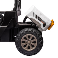 24V Ride On Truck 2 Seater Ride On Utv With 2X200W Motor Ride On Dump Truck With Dump Bed Shovel Ride On Car With Remote Control Electric Vehicle With Non Slip Tyre For Boys Girls White Plastic