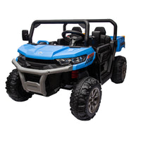 24V Ride On Truck 2 Seater Ride On Utv With 2X200W Motor Ride On Dump Truck With Dump Bed Shovel Ride On Car With Remote Control Electric Vehicle With Non Slip Tyre For Boys Girls Blue Plastic