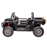 24V Ride On Truck 2 Seater Ride On Utv With 2X200W Motor Ride On Dump Truck With Dump Bed Shovel Ride On Car With Remote Control Electric Vehicle With Non Slip Tyre For Boys Girls Black Plastic