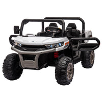 24V Ride On Truck 2 Seater Ride On Utv With 2X200W Motor Ride On Dump Truck With Dump Bed Shovel Ride On Car With Remote Control Electric Vehicle With Non Slip Tyre For Boys Girls White Plastic