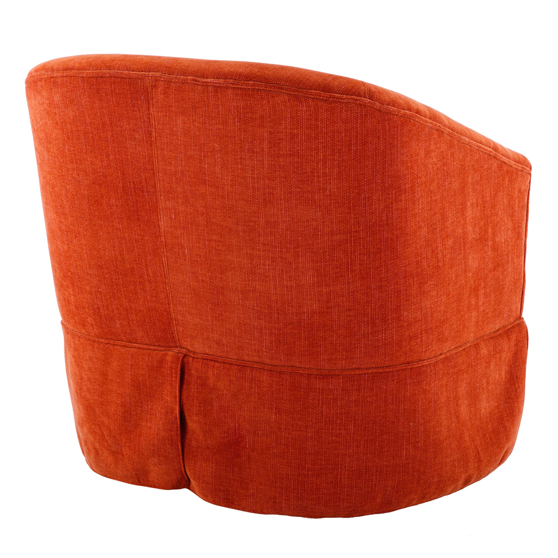 360 Degree Swivel Accent Armchair Linen Blend Orange Orange Foam Upholstered