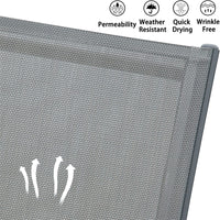 Patio Chaise Lounge Outdoor Aluminum Polypropylene Chair With Adjustable Backrest, Poolside Sunbathing Chair For Beach,Yard,Balcony Gray, 2 Lounge Chairs Gray Aluminium