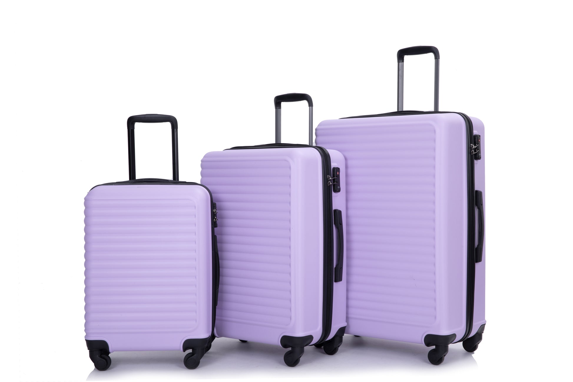 3 Piece Luggage Sets Abs Lightweight Suitcase With Two Hooks, Spinner Wheels, Tsa Lock, 20 24 28 Lavender Purple Lavender Purple Abs