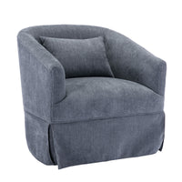 360 Degree Swivel Accent Armchair Linen Blend Grey Grey Foam Upholstered