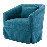 360 Degree Swivel Accent Armchair Linen Blend Green Green Foam Upholstered