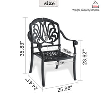 Cast Aluminum Patio Dining Chair 4Pcs With Black Frame And Cushions In Random Colors Yes Dining Set Black Rust Resistant Frame Water Resistant Cushion Garden & Outdoor Complete Patio Sets Aluminium