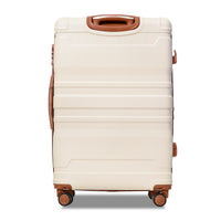 Luggage Sets Model Expandable Abs Hardshell 3Pcs Clearance Luggage Hardside Lightweight Durable Suitcase Sets Spinner Wheels Suitcase With Tsa Lock 20''24''28'' Beige And Brown Beige Brown Abs