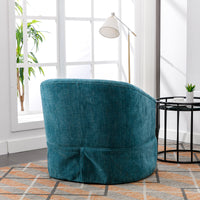 360 Degree Swivel Accent Armchair Linen Blend Green Green Foam Upholstered