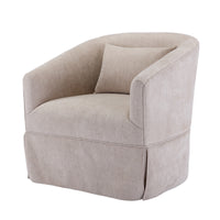 360 Degree Swivel Accent Armchair Linen Blend Beige Beige Foam Upholstered