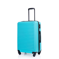 3 Piece Luggage Sets Abs Lightweight Suitcase With Two Hooks, Spinner Wheels, Tsa Lock, 20 24 28 Turquoise Turquoise Abs