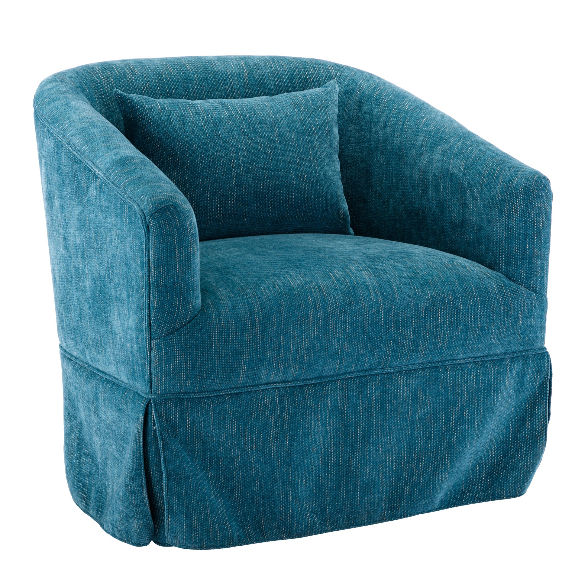 360 Degree Swivel Accent Armchair Linen Blend Green Green Foam Upholstered