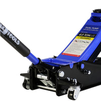 Floor Jack, 4 Ton Low Profile Floor Jack, Heavy Duty Steel Racing Floor Jack With Dual Piston Quick Lift Pump, Floor Jack Lifting Range 4" 21" Black Blue Steel