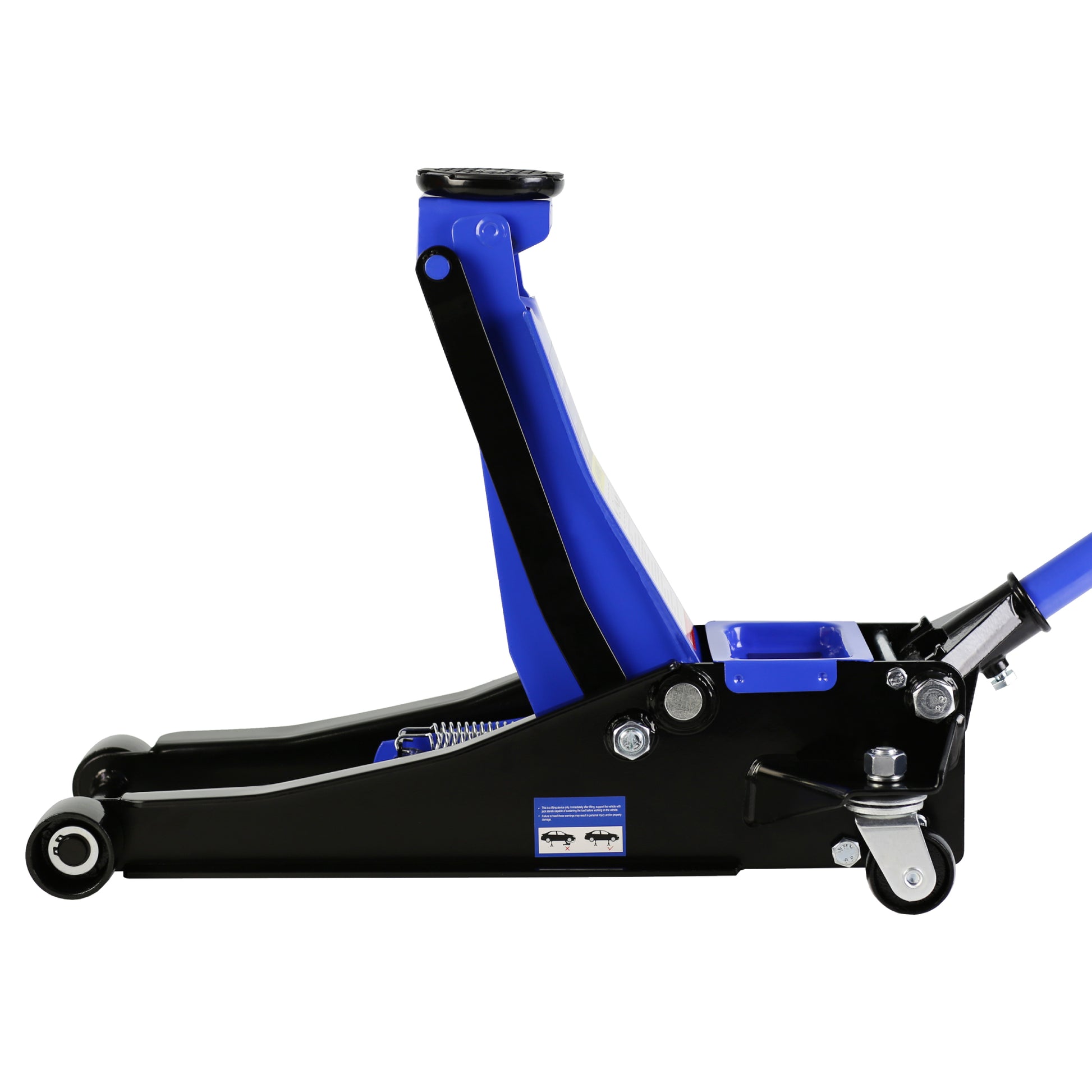 Hydraulic Low Profile And Steel Racing Floor Jack 3 Ton 6600 Lb Capacity, With Dual Piston Quick Lift Pump, Blue Lifting Range 3.3" 18.5" Black Blue Steel