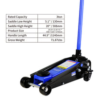 Hydraulic Trolley Low Profile And Steel Racing 3Ton 6,000 Lb Capacity, Floor Jack With Piston Quick Lift Single Pump, Blue Lifting Range 5.1" 20" Black Blue Steel