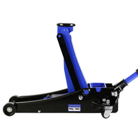 3T Low Profile Jack, Blue And Black, Ultra Low Floor Jack With Dual Pistons Quick Lift Pump, Car Jack Hydraulic Autolifts For Home Garage, Truck Jack Hydraulic Lifting Range 3.3" 19.7" Black Blue Steel