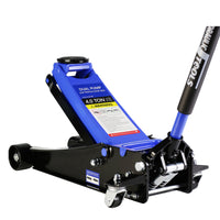 Floor Jack, 4 Ton Low Profile Floor Jack, Heavy Duty Steel Racing Floor Jack With Dual Piston Quick Lift Pump, Floor Jack Lifting Range 4" 21" Black Blue Steel