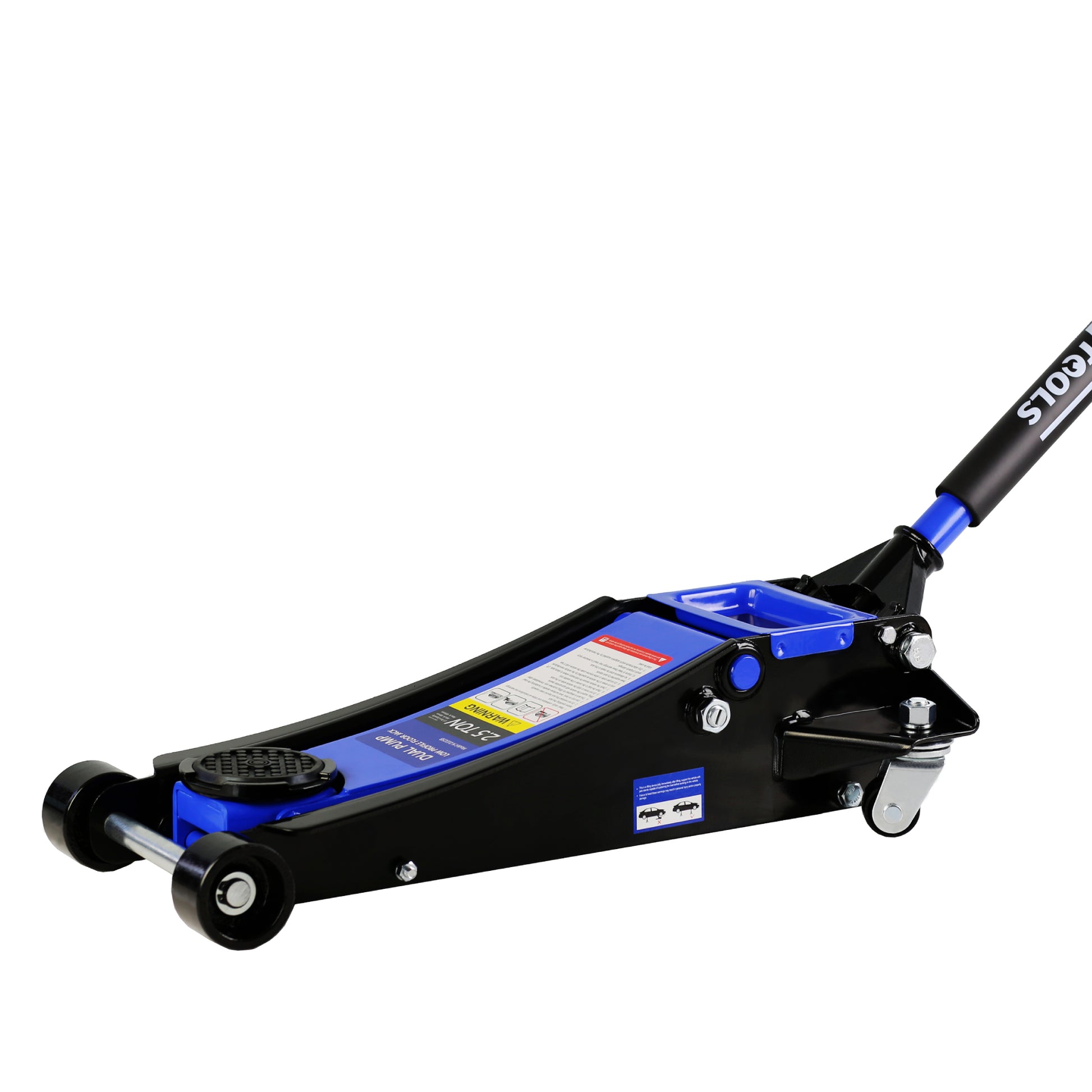 2.5 Ton Low Profile Floor Jack, Steel Racing Floor Jack With Dual Pistons Quick Lift Pump, Hydraulic Floor Jack Lifting Range 3.5" 19.5" Black Blue Steel