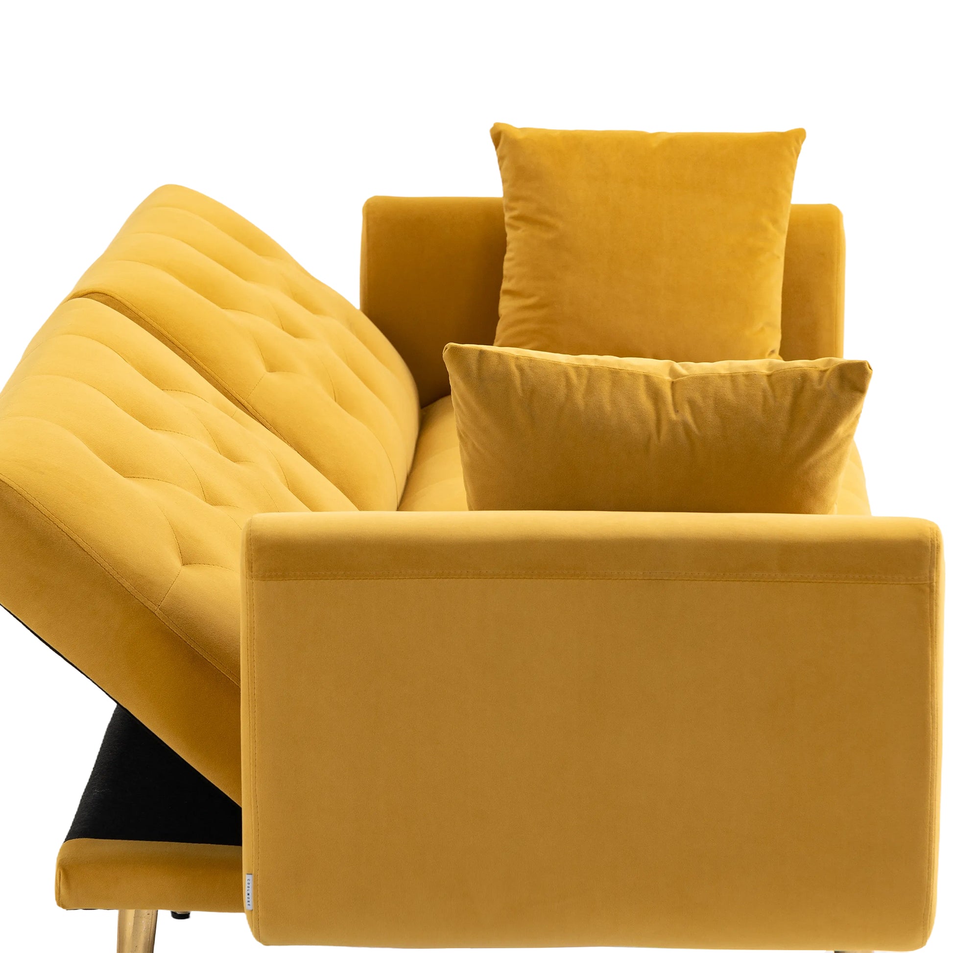 Coolmore Velvet Sofaaccent Sofa .Seat Sofa With Metal Feet Mustard Polyester