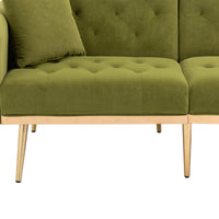 Coolmore Velvet Sofaaccent Sofa .Seat Sofa With Metal Feet Olive Polyester