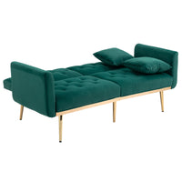 Coolmore Velvet Sofaaccent Sofa .Seat Sofa With Metal Feet Green Polyester