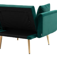 Coolmore Velvet Sofaaccent Sofa .Seat Sofa With Metal Feet Green Polyester