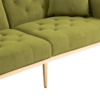 Coolmore Velvet Sofaaccent Sofa .Seat Sofa With Metal Feet Olive Polyester