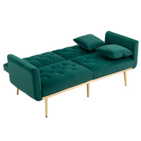 Coolmore Velvet Sofaaccent Sofa .Seat Sofa With Metal Feet Green Polyester