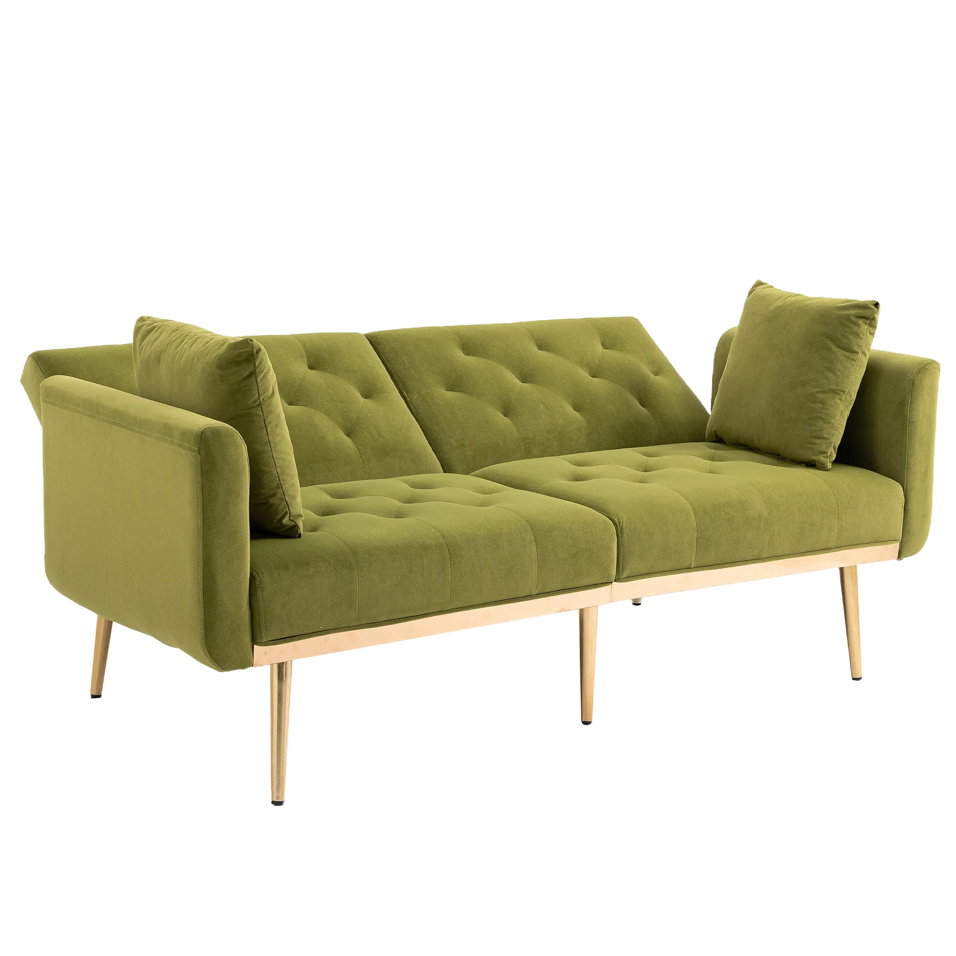 Coolmore Velvet Sofaaccent Sofa .Seat Sofa With Metal Feet Olive Polyester